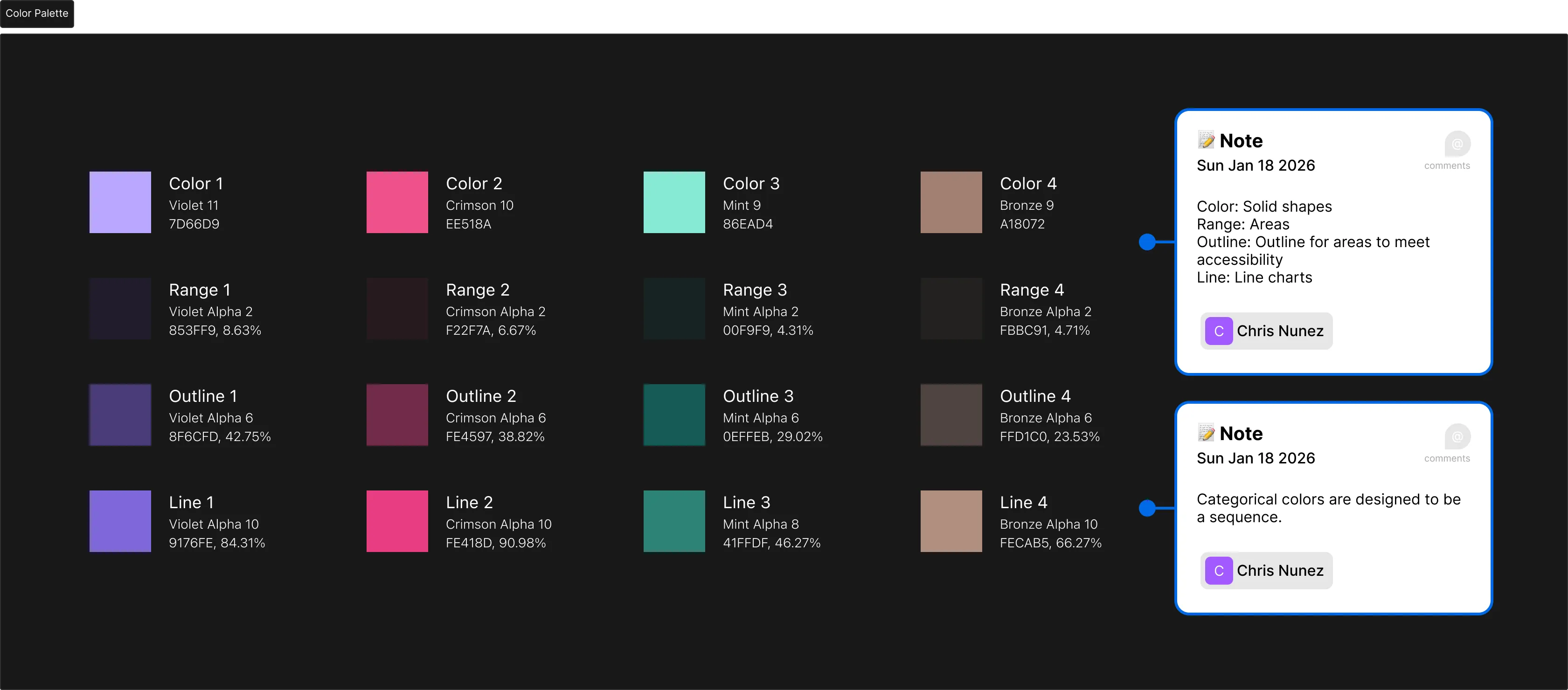 Quantalyric color palette